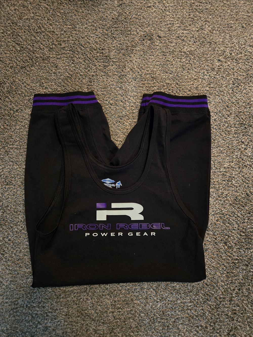 Iron Rebel Black & Purple Power Gear Singlet